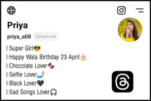 Threads Bio For Girls