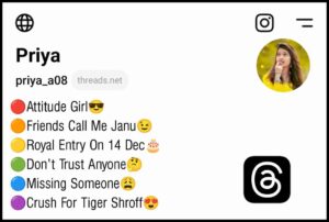 Threads Bio For Girls
